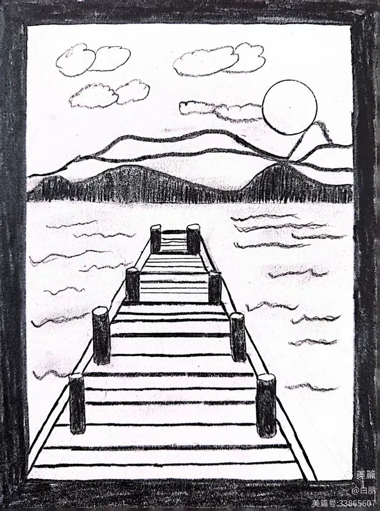 在风景画中,透视规律可以概括为近大远小,近高远低,近宽远窄等